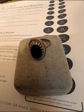 Sterling Silver Plated Ring with Black Onyx Ring